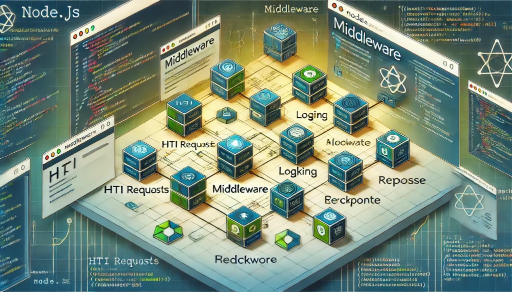 Middleware processing HTTP requests in a Node.js application