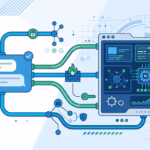 Flat vector illustration of Telegram chat routed through a secure self-hosted AI gateway