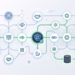 Wordless vector workflow diagram showing durable OpenClaw TaskFlow orchestration across tasks, restarts, and stored state