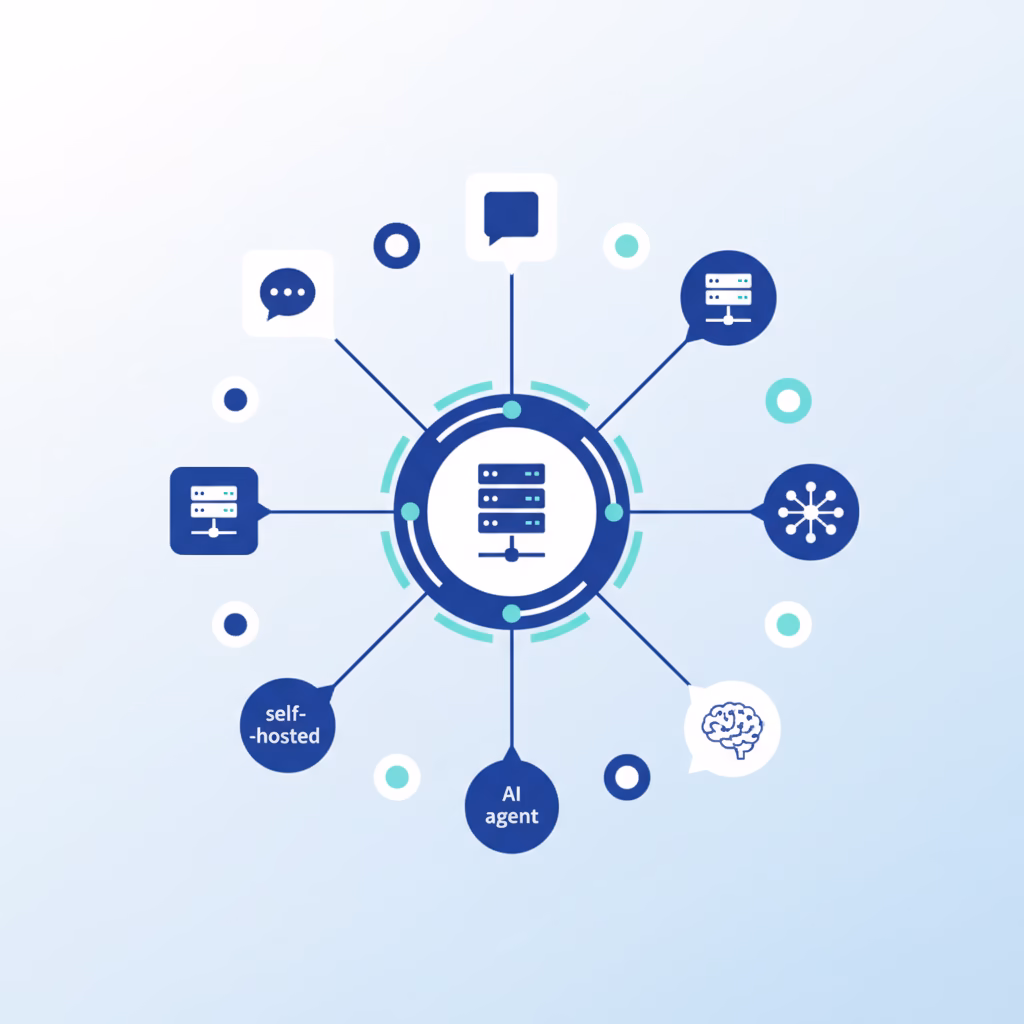 Diagram of the OpenClaw self-hosted gateway connecting chat apps to an AI agent