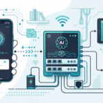 Flat illustration of iOS and Android phones connected to a self-hosted AI Gateway